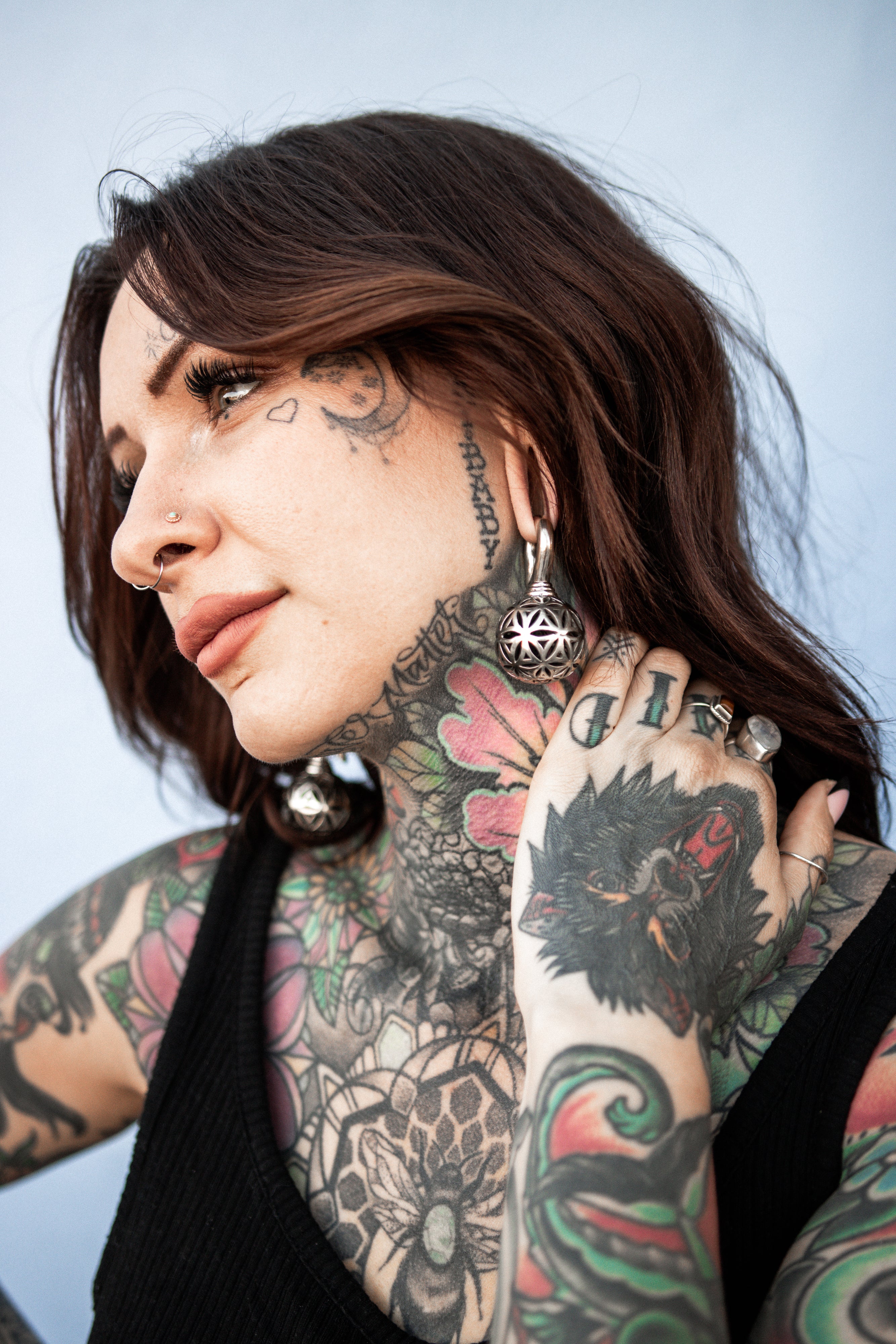 White Brass Orb Ear Weights