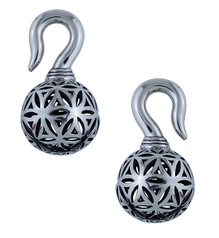 White Brass Orb Ear Weights