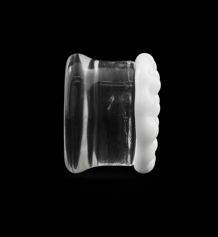 White Bubble Glass Plugs