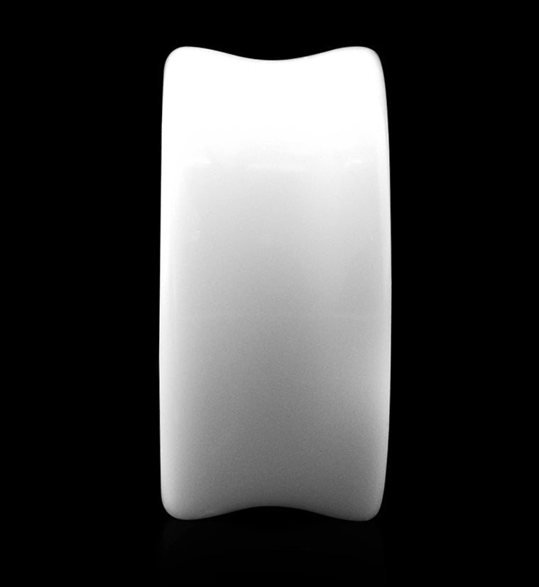 White Glass Tunnel Plugs