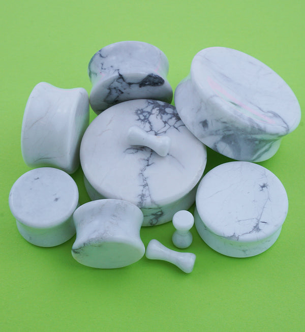 thumbnail image 2 of Red Howlite Stone Plugs | Red Stone Gauges 2 of 13