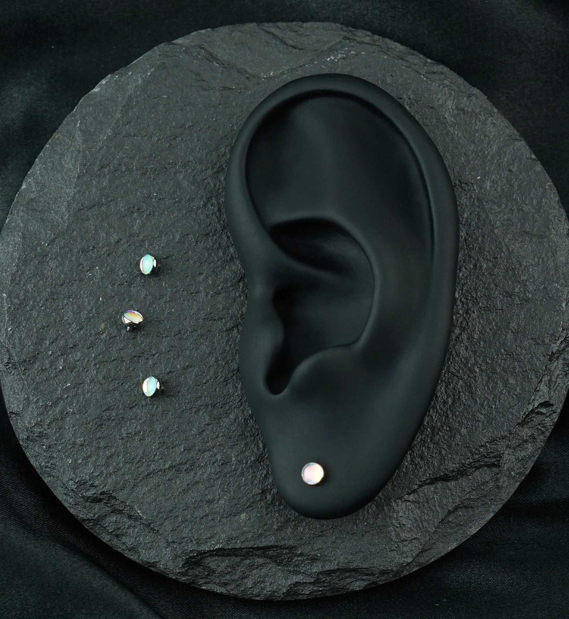 White Iridescent Gem Titanium Internally Threaded Top