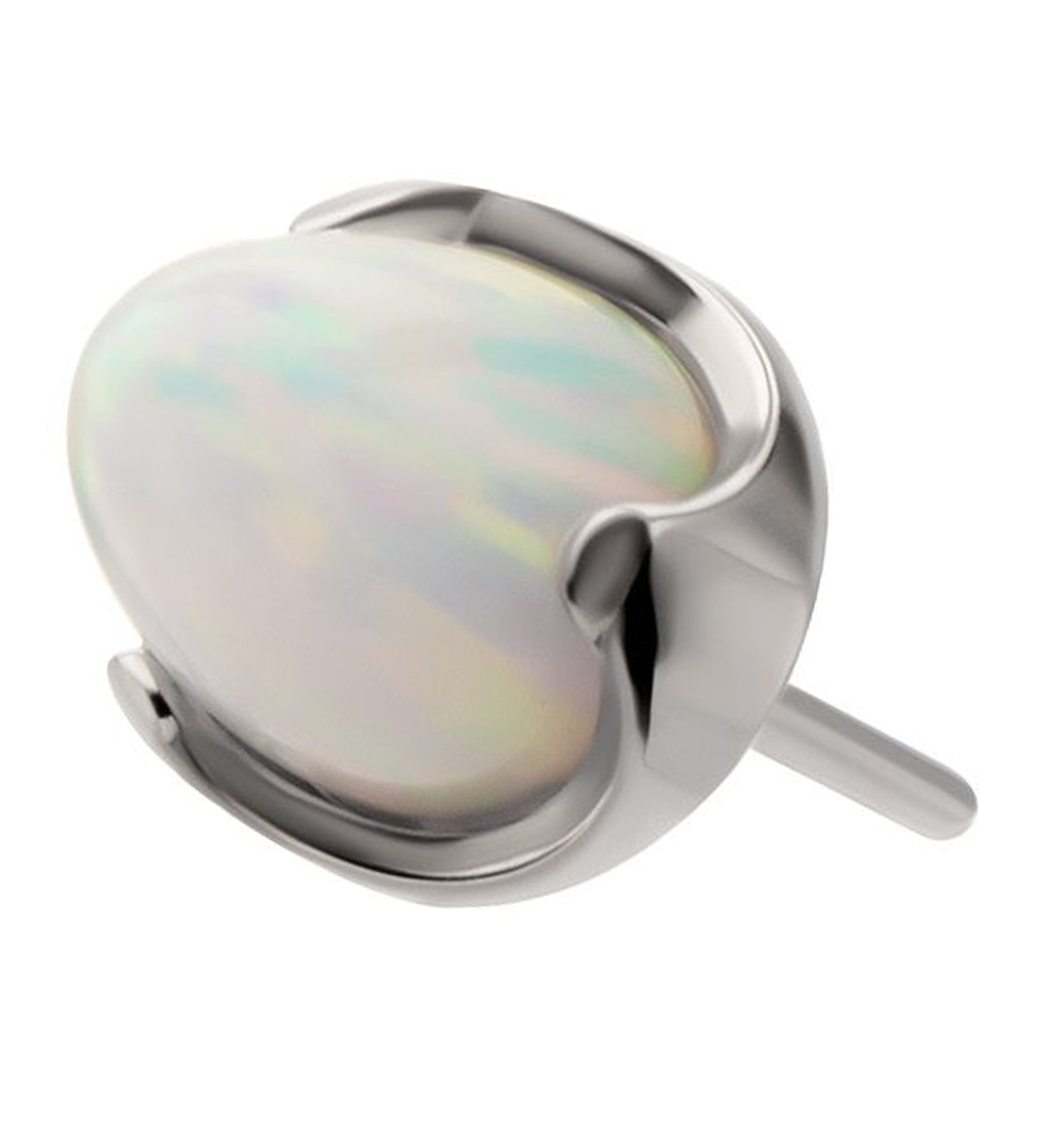 White Opalite Cone Titanium Threadless Top