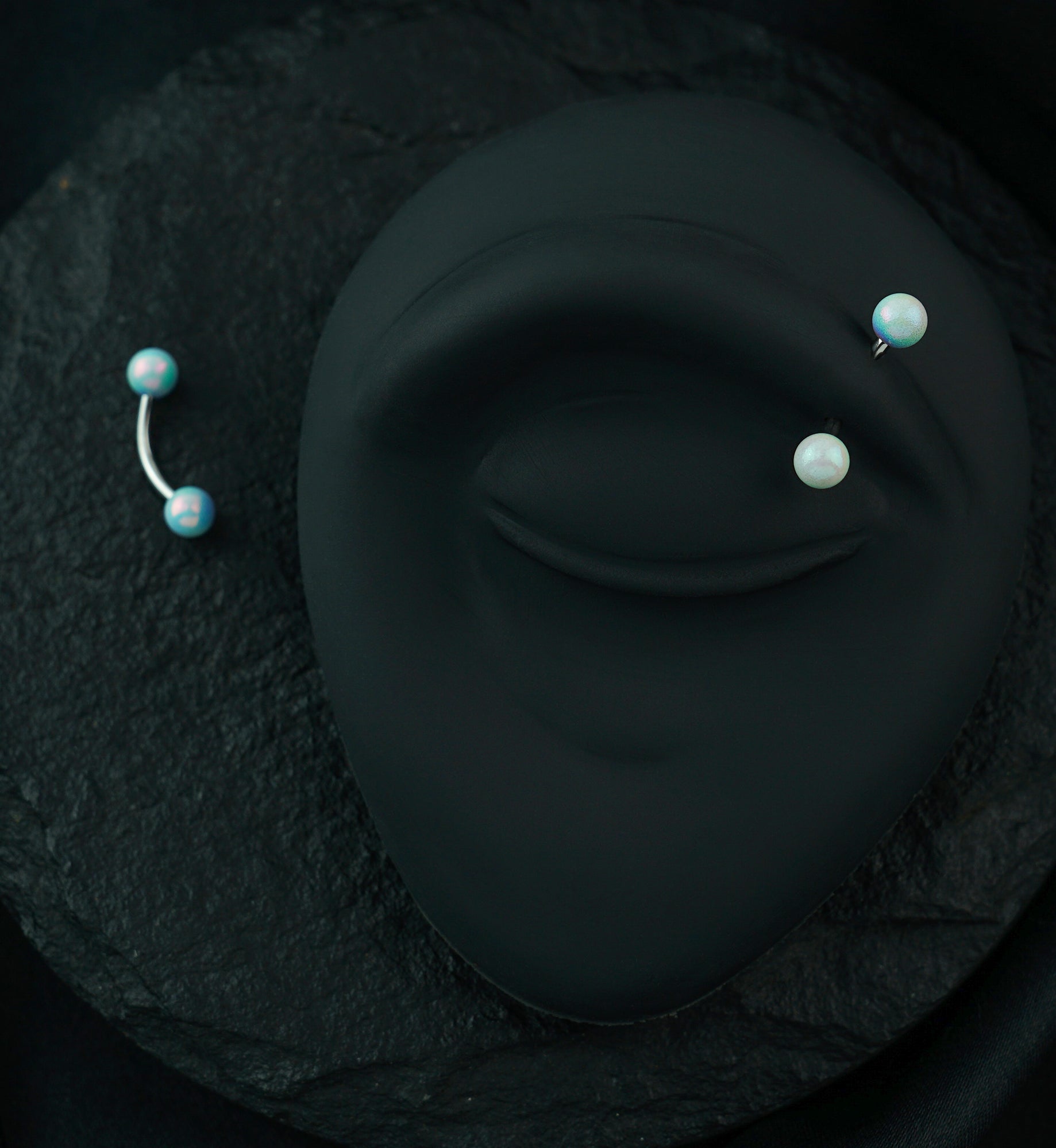 White Ory Stainless Steel Curved Barbell