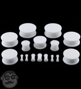 Double Flare White Silicone Plugs (CLOSE OUT)