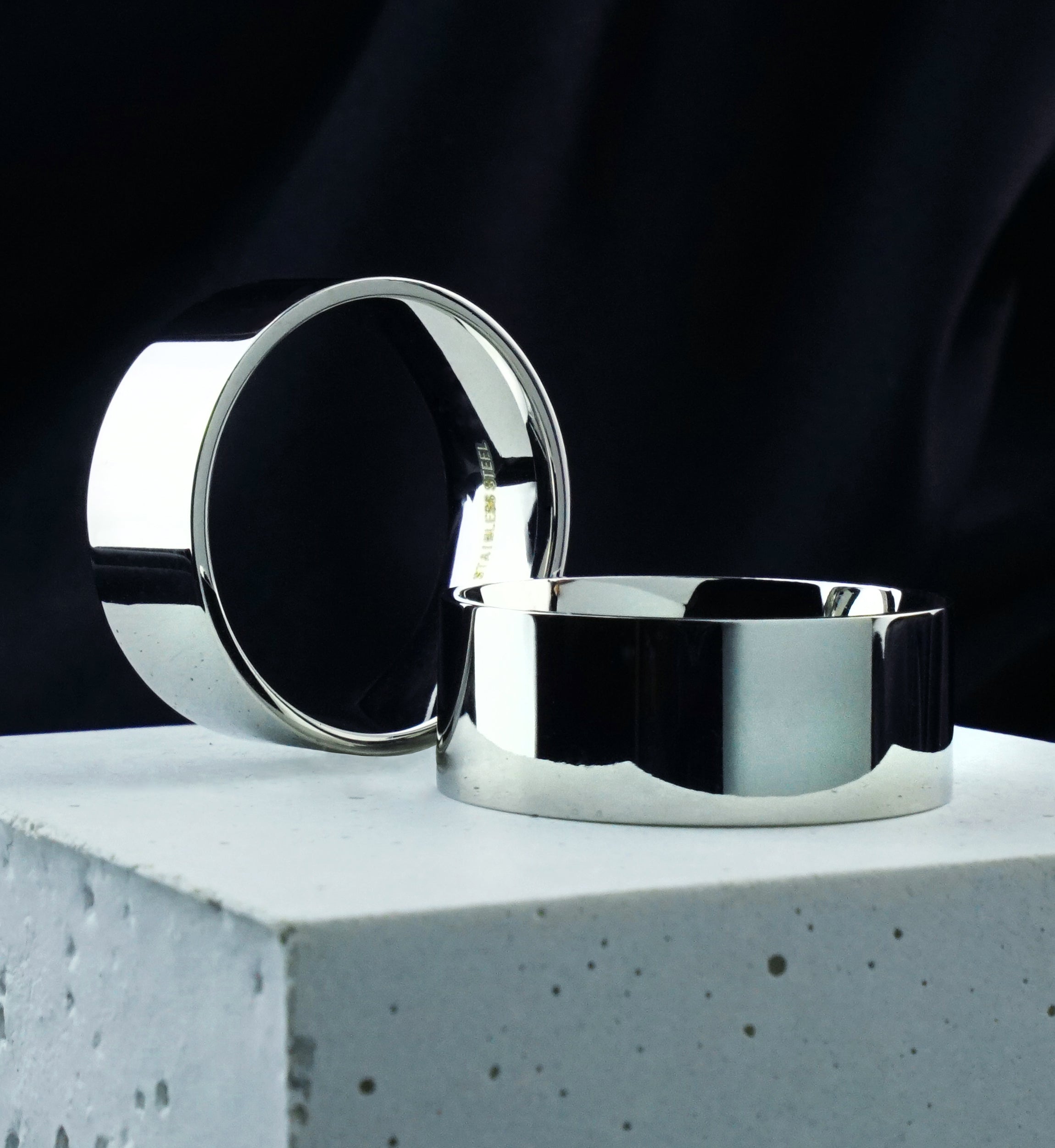 Wide Flat Stainless Steel Ring