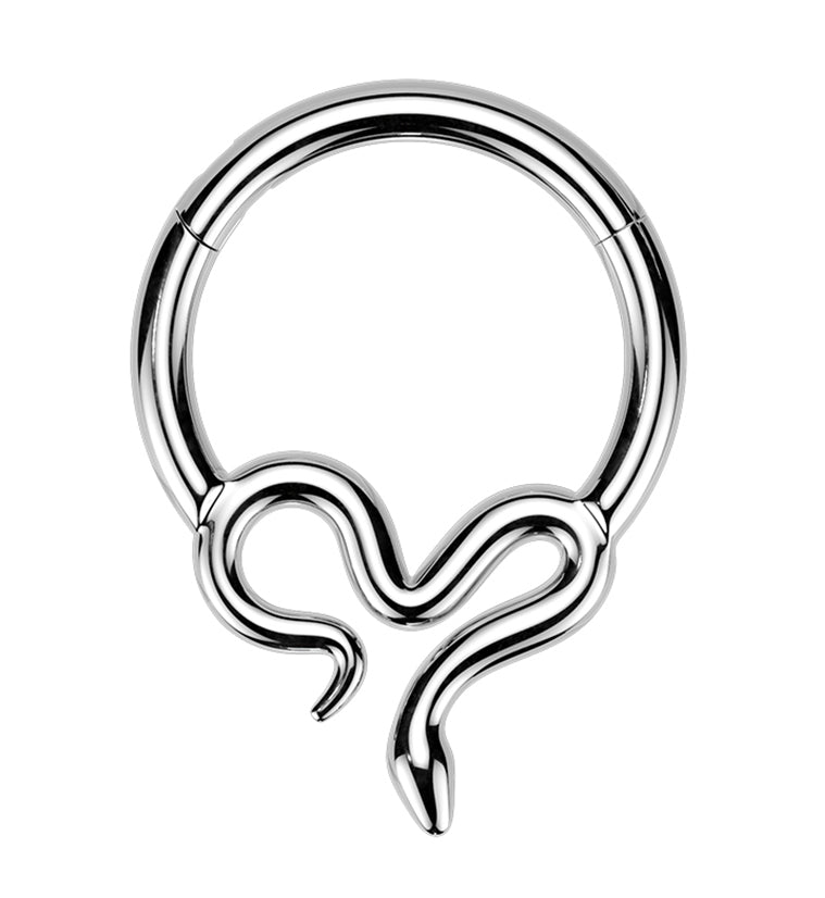 Winding Snake Titanium Hinged Segment Ring