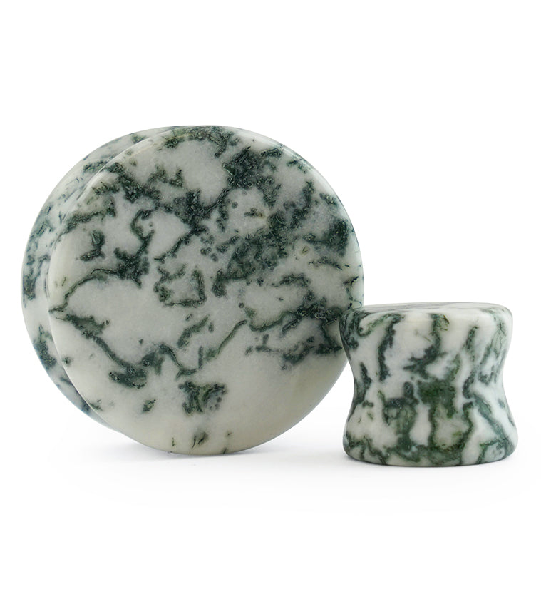 Winter Moss Agate Stone Plugs