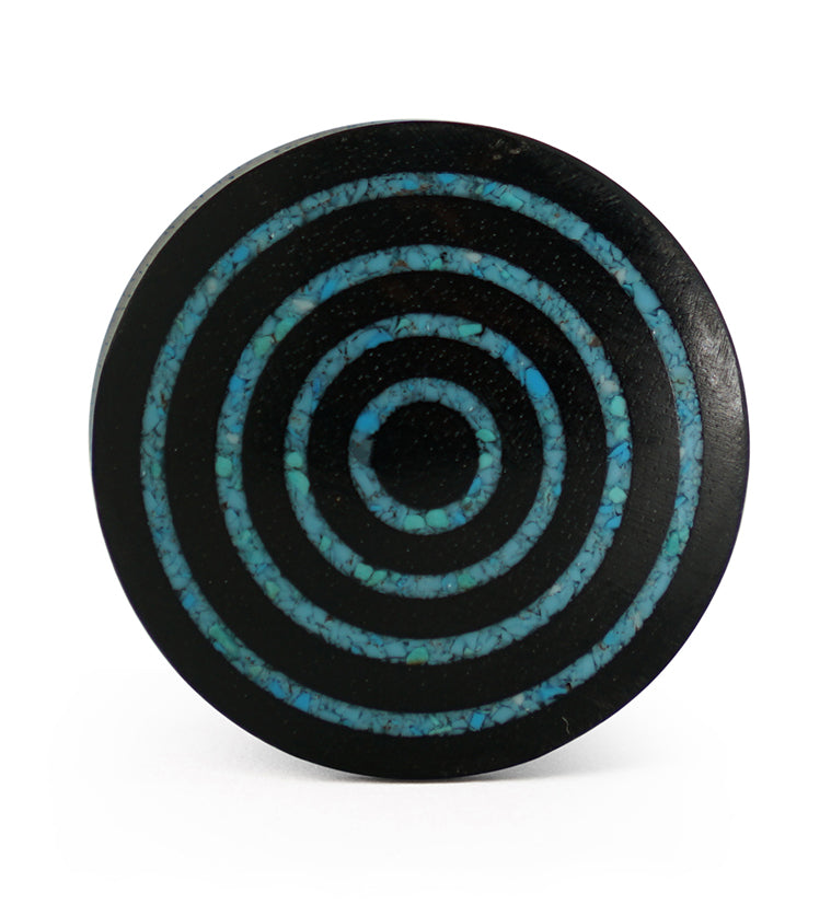 Target Turquoise Howlite Stone Inlay Areng Wooden Plugs