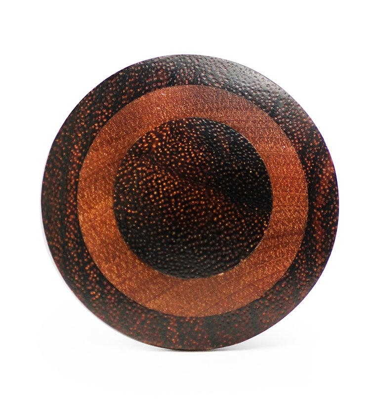 Single Flare Dark Tamarind Wood Plugs with Saba Inlay