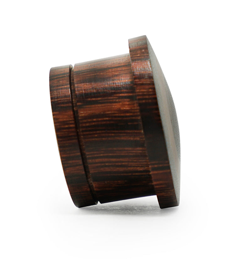 Single Flare Dark Tamarind Wood Plugs with Saba Inlay