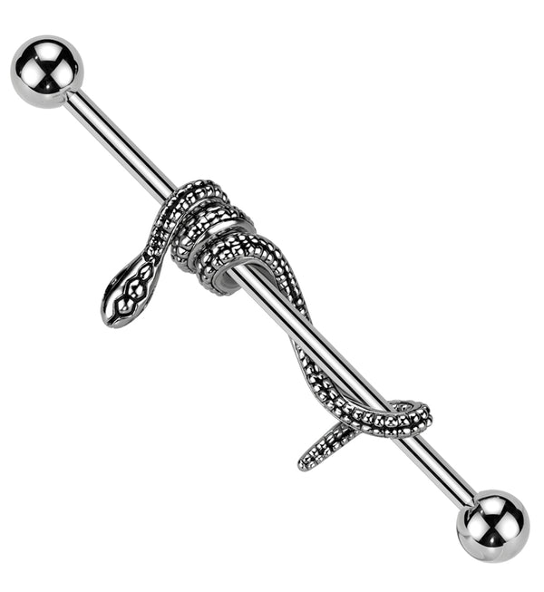 Wrapped Snake Stainless Steel Industrial Barbell