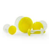Yellow Color Front Single Flare Glass Plugs