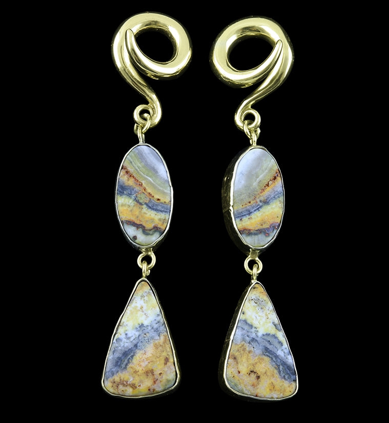 Double Bumblebee Jasper Stone Ear Weights