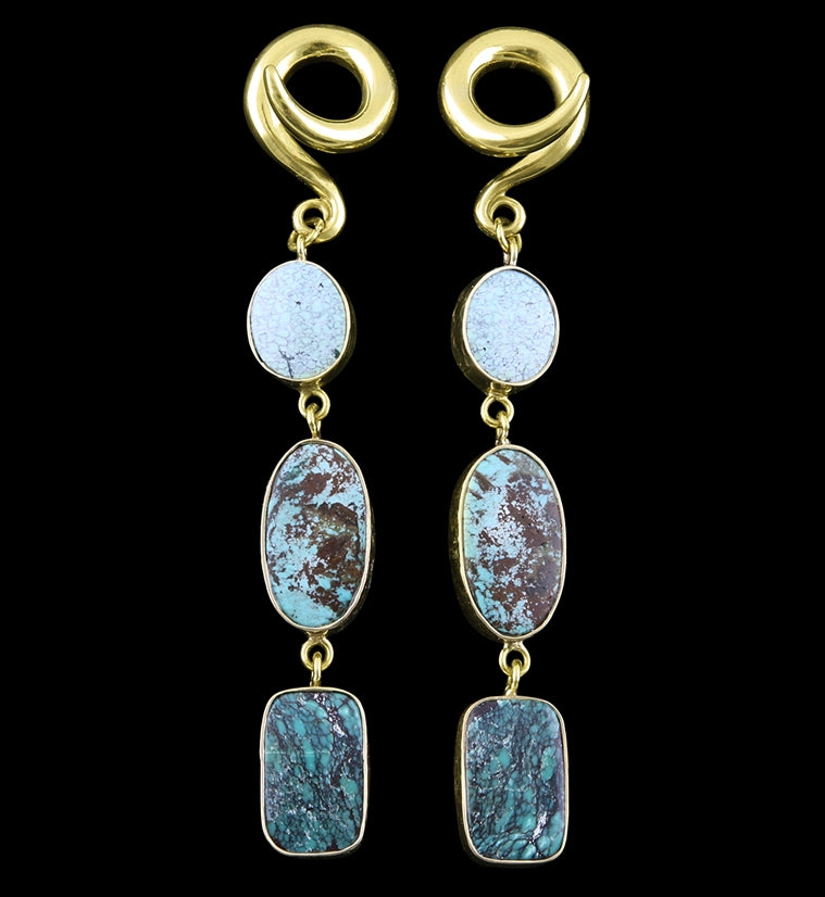 Triple Turquoise Stone Ear Weights Version 9