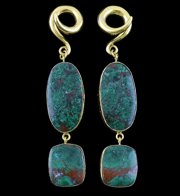 Double Chrysocolla Stone Ear Weights