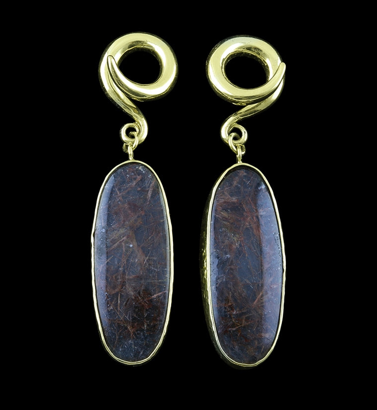 Rutilated Quartz Stone Ear Weights Version 5