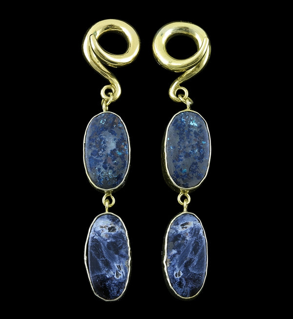 Double Pietersite Stone Ear Weights Version 3