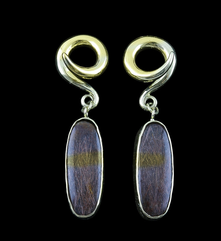 Rutilated Quartz Stone Ear Weights Version 4