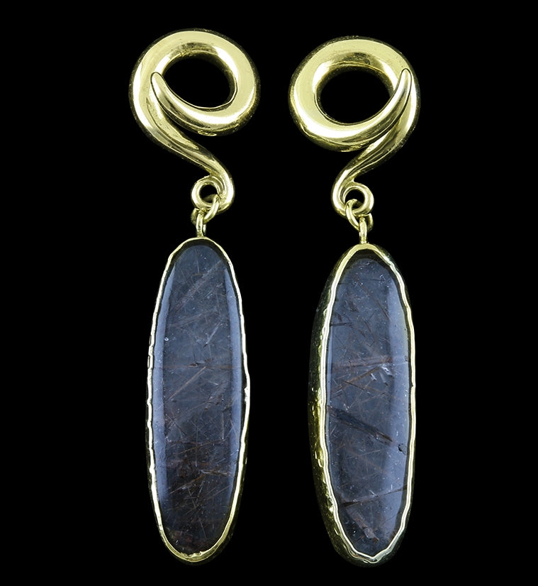 Rutilated Quartz Stone Ear Weights Version 3