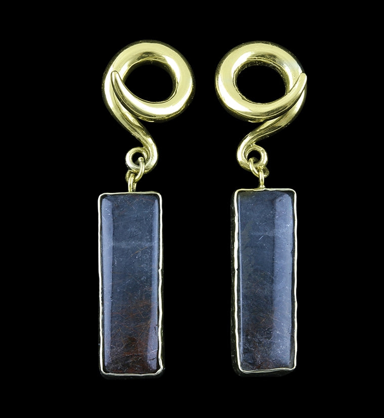 Rutilated Quartz Stone Ear Weights Version 2