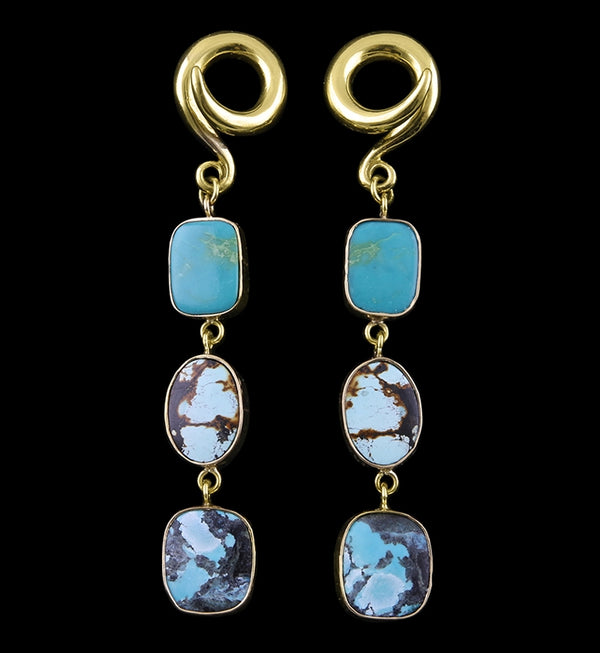Triple Turquoise Stone Ear Weights Version 8