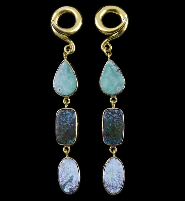 Triple Turquoise Stone Ear Weights Version 7