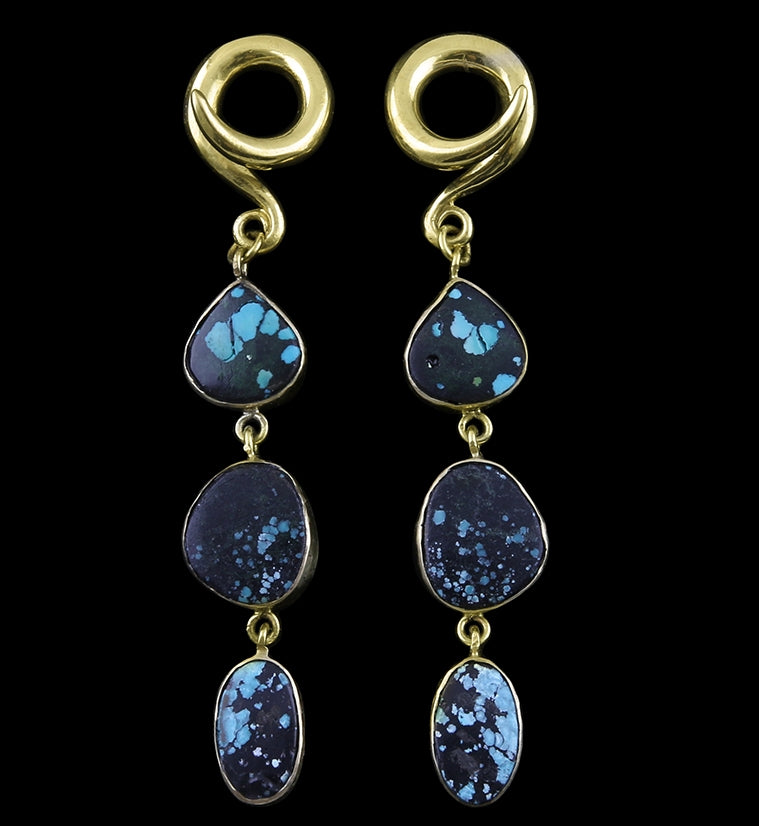 Triple Turquoise Stone Ear Weights Version 4