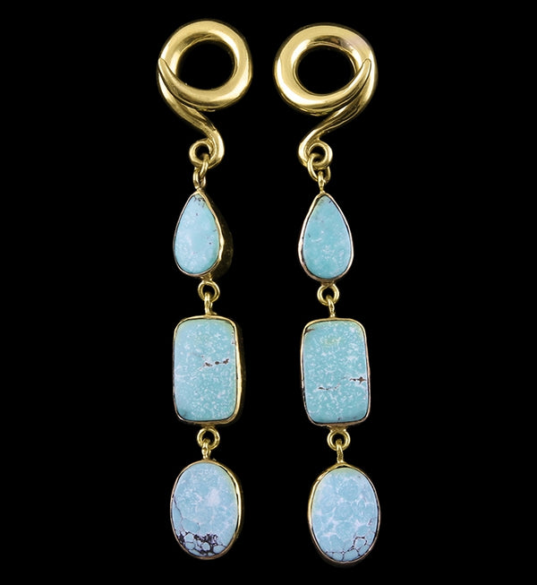 Triple Turquoise Stone Ear Weights Version 3