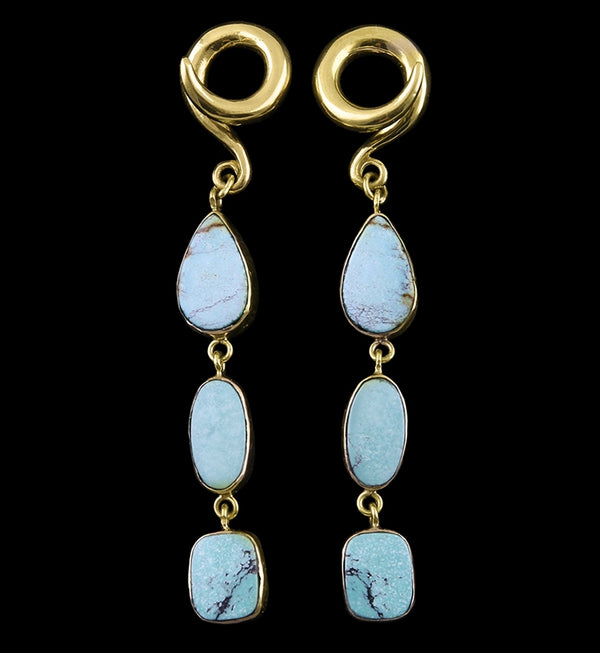 Triple Turquoise Stone Ear Weights