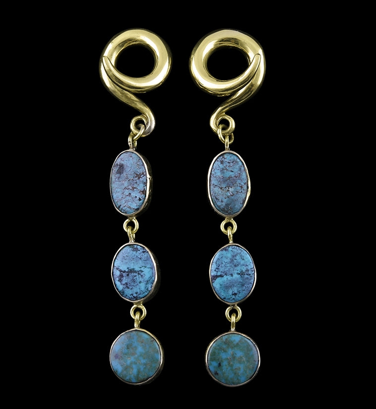 Triple Turquoise Stone Ear Weights