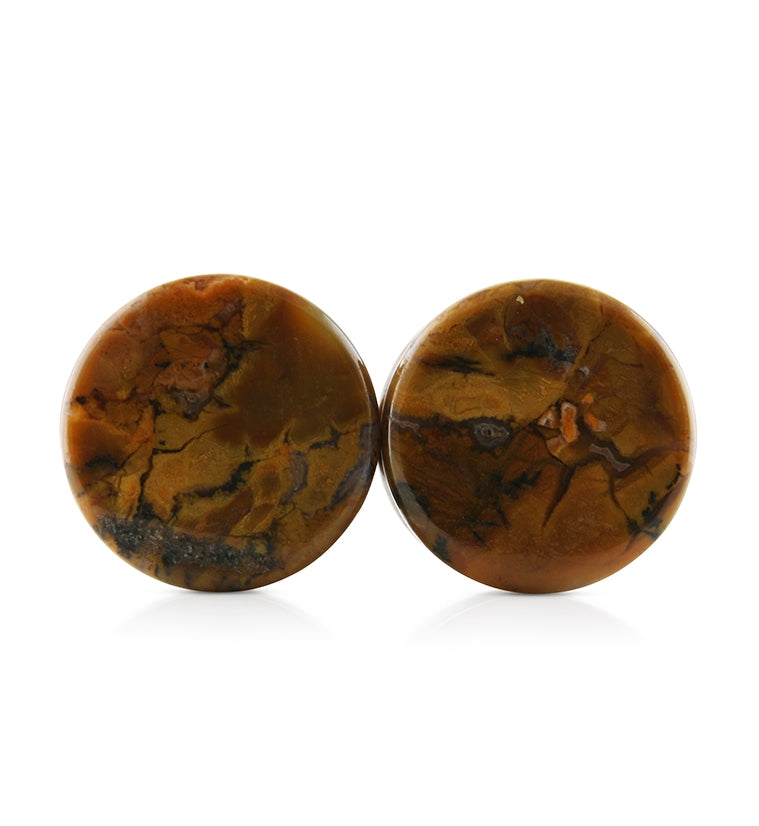 Amethyst Sage Dendritic Chalcedony Stone Plugs 3/4" (19mm) Version 4