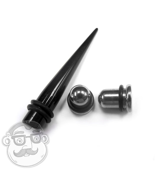 1 Gauge (7mm) Ear Stretching kit | 1 Taper & 1 Pair of Stainless Steel