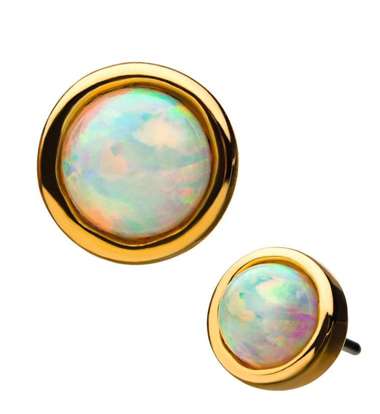 14kt Gold Opalite Bezel Threadless Top
