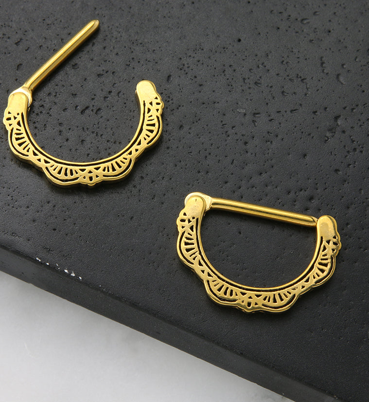 14G Gold PVD Fraise Nipple Clicker