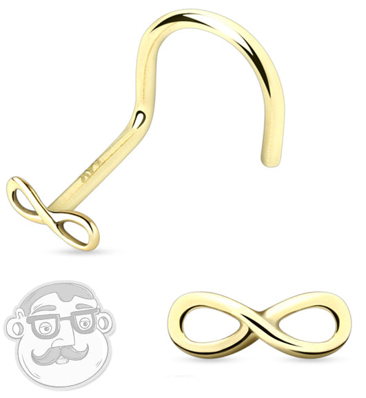 20G 14kt Gold Infinity Nose Screw Ring