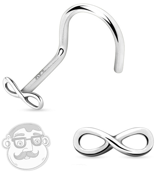 20G 14kt White Gold Infinity Nose Screw Ring