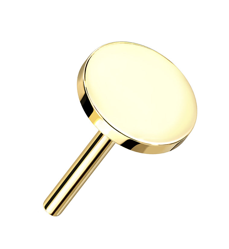 14kt All Gold Disk Threadless Top