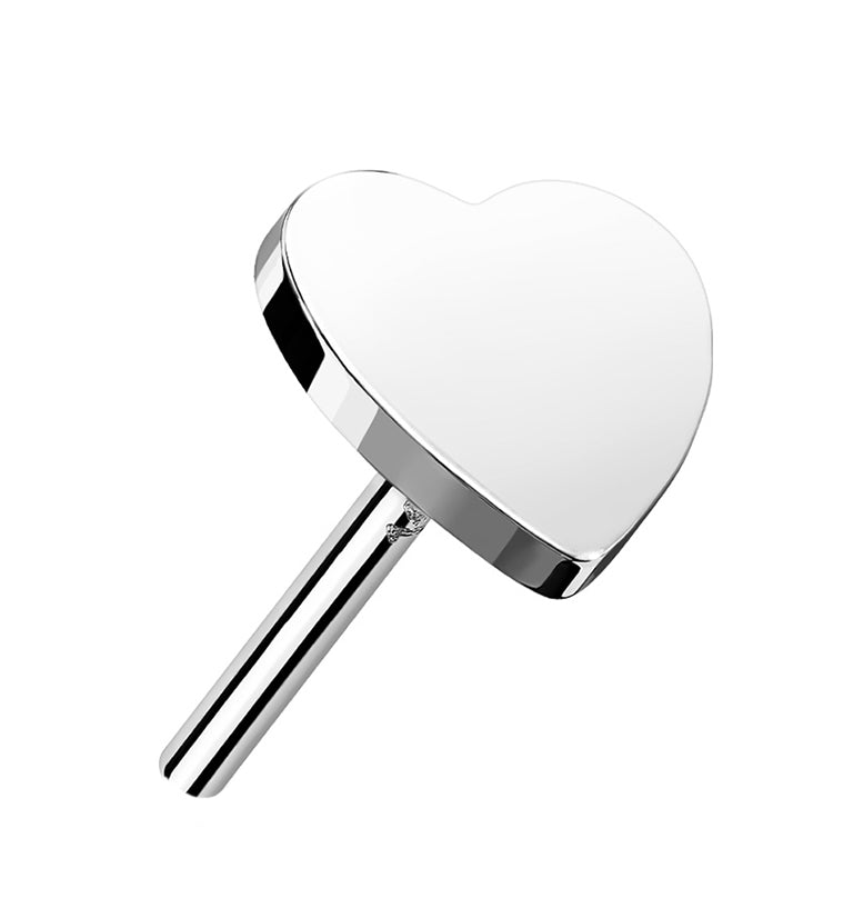 14kt All White Gold Heart Threadless Top