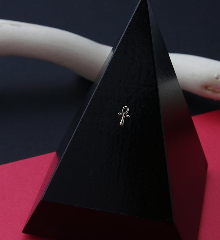 14kt Gold Ankh Cross Threadless Top