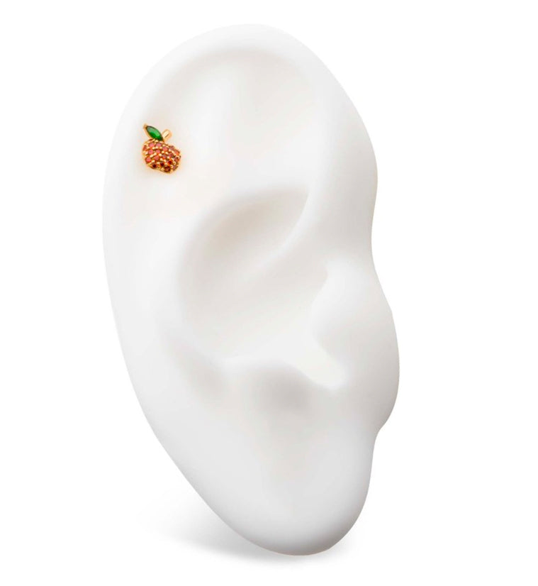 14kt Gold Apple CZ Threadless Top