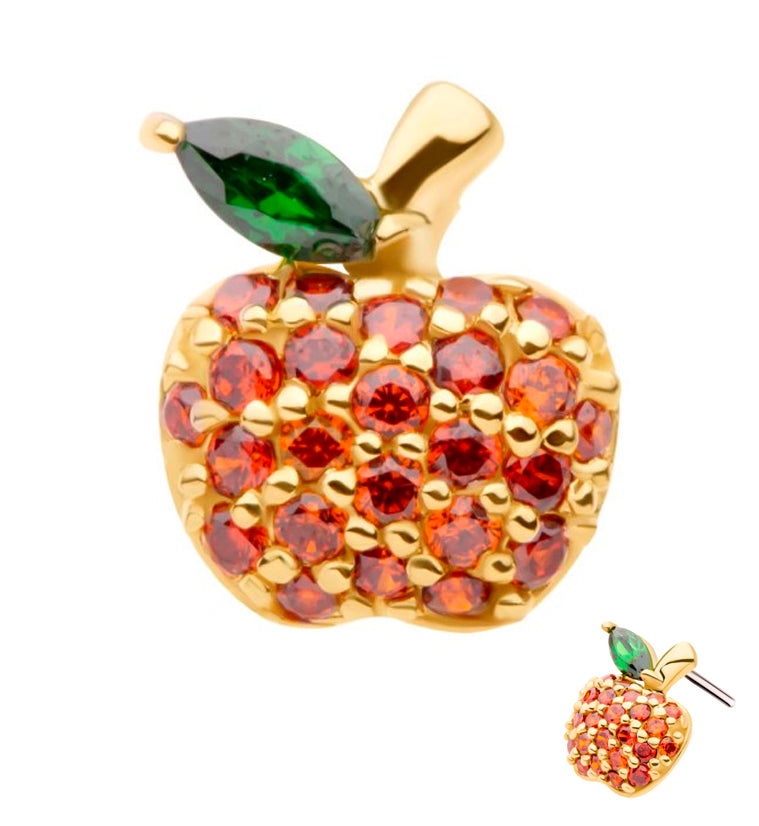 14kt Gold Apple CZ Threadless Top