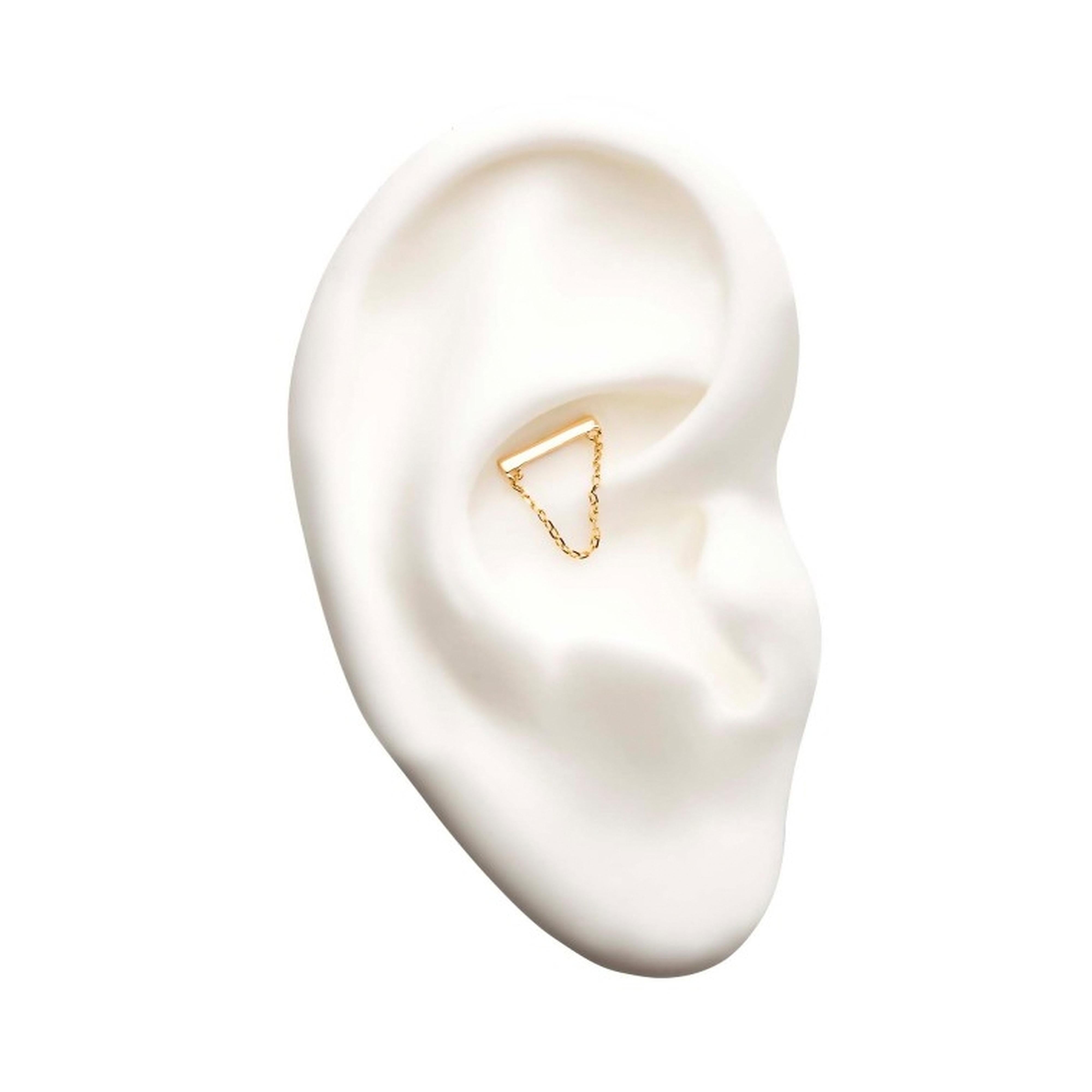 14kt Gold Bar Chain Threadless Top