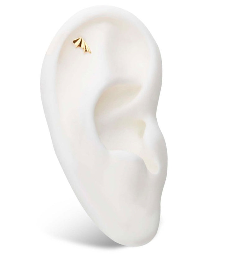 14kt Gold Bat Wing Threadless Top (Right Ear)
