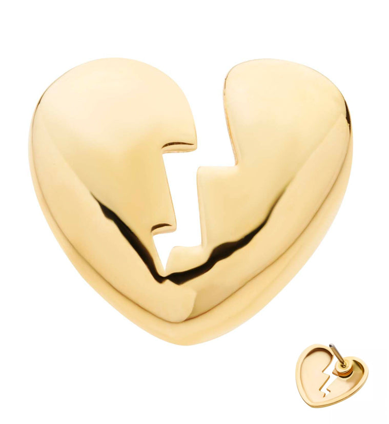 14kt Gold Broken Heart Threadless Top
