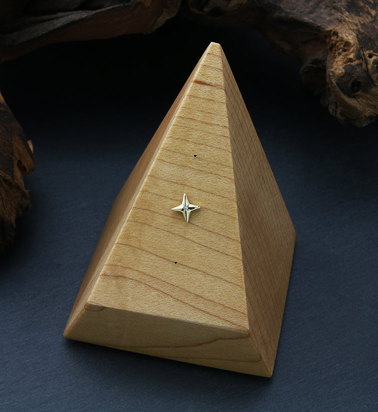 14kt Gold Compass Star CZ Threadless Top