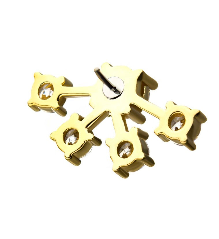 14kt Gold Constellation CZ Threadless Top