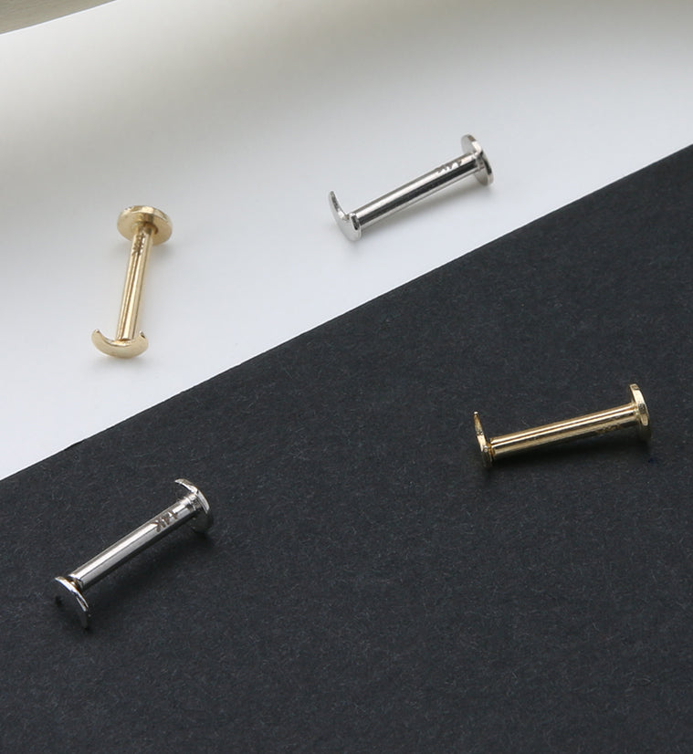 14kt Gold Crescent Moon Labret