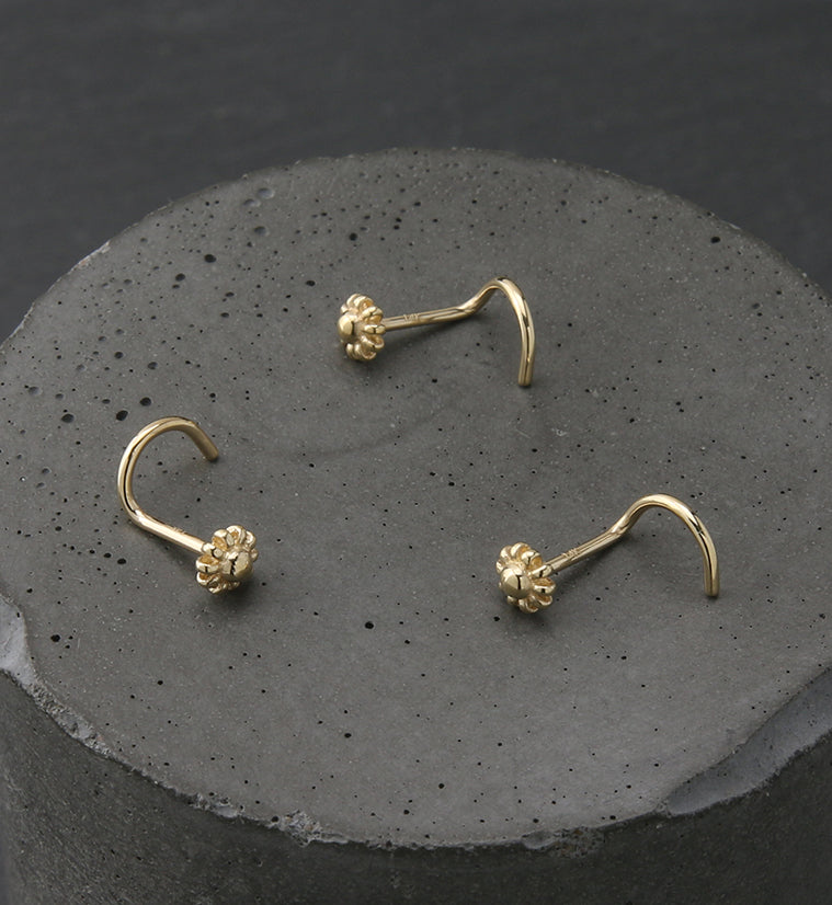 14kt Gold Daisy Nose Screw