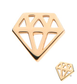 14kt Gold Diamond Shape Threadless Top